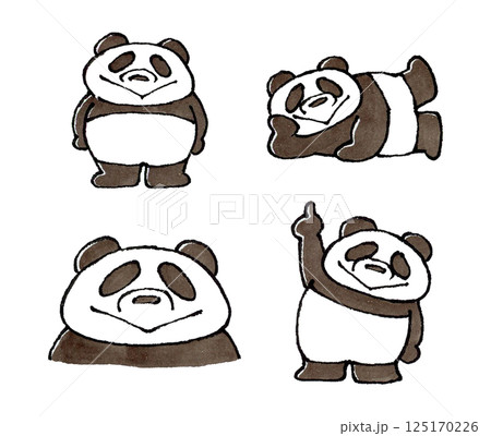 パンダのキャラクターセット パンダのキャラクターセット 125170226