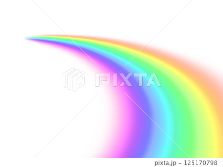 白い背景に抽象的な虹が架かる3dイラスト背景	 125170798