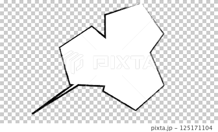 塊狀氣泡（氣泡內：白色背景，氣泡外：透明背景） 125171104