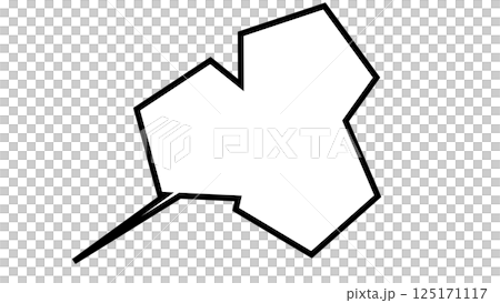 Blocky speech bubble (inside the bubble: white background, outside the bubble: transparent background) 125171117