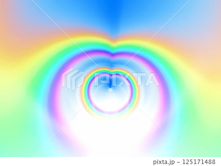 青空に抽象的な虹と光の3dイラスト背景 青空に抽象的な虹と光の3dイラスト背景 125171488