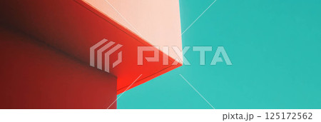 Bright colors and sharp angles evoke tension and dynamism in a striking design. 125172562