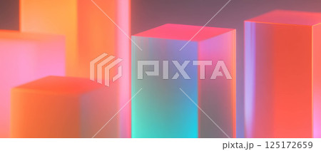 Colorful 3D box plots create a vibrant abstract background for data analysis and comparison. 125172659