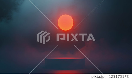 Mysterious glowing orb hovering in a dreamy abstract atmosphere. 125173178