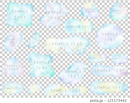 水彩タッチのかわいいフレームのイラストセット 125173442