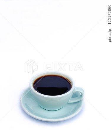 Hot coffee americano in a cup isolated on a white background. Hot coffee americano in a cup isolated on a white background. 125173866