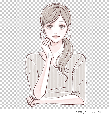 Illustration material of women and girls 125174060