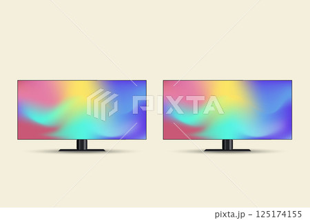 Digital Stand Signage LED Displays Mockup with Digital Stand Signage LED Display Mockup Full color P3 Outdoor Large LED Screen Mock up with black realistic stand. 125174155