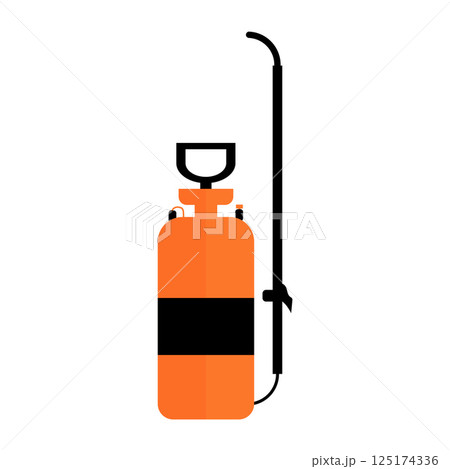 Orange garden sprayer pump isolated on white background. Orange Pressure Sprayer for garden, chemical Insecticide, Pest Control and Extermination Service Equipment Orange garden sprayer pump isolated on white background. Orange Pressure Sprayer for garden, chemical Insecticide, Pest Control and Extermination Service Equipment 125174336