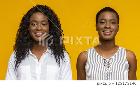 Hair growing shampoo. Comparison of one woman with short haircut and result after wellness course with long hair, panorama Hair growing shampoo. Comparison of one woman with short haircut and result after wellness course with long hair, panorama 125175146