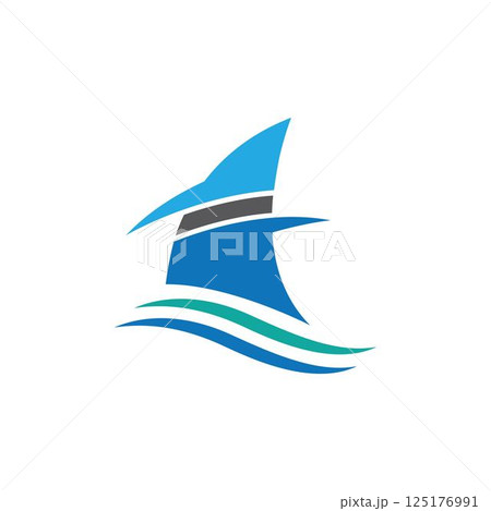 cruise ship Logo Template vector cruise ship Logo Template vector 125176991