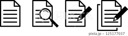 調査・記入のレポートイラストアイコン 調査・記入のレポートイラストアイコン 125177037