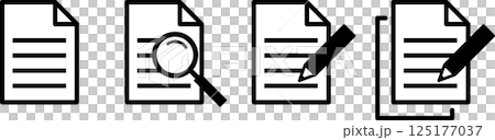 調査・記入のレポートイラストアイコン 調査・記入のレポートイラストアイコン 125177037