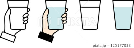 カップを持つ手のイラストアイコン 125177038