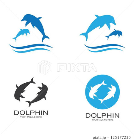 Dolphin logo icon vector Dolphin logo icon vector 125177230