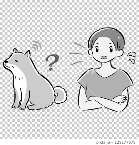 Illustration of a deaf senior dog (hearing impaired) 125177679