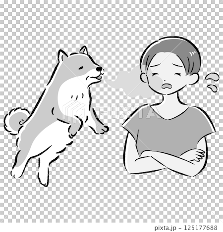 一隻患有口臭的老年狗的插圖 125177688