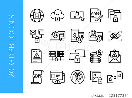 GDPR data protection icons set 125177884