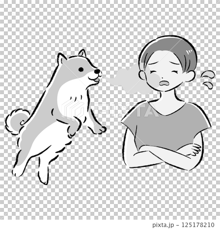 Illustration of a dog suffering from bad breath 125178210