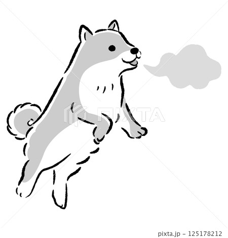 犬の口臭のイラスト 犬の口臭のイラスト 125178212