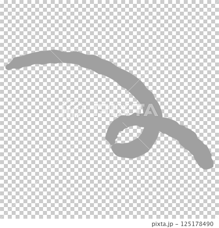 Hand-drawn illustration of a curved line (symbol of a rotating motion image) 125178490