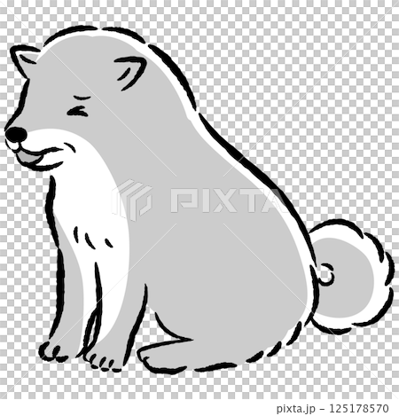 手繪一隻健康狀況不佳的老狗 手繪一隻健康狀況不佳的老狗 125178570