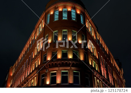 Illuminated Historic Building Against Dark Night Sky Illuminated Historic Building Against Dark Night Sky 125178724