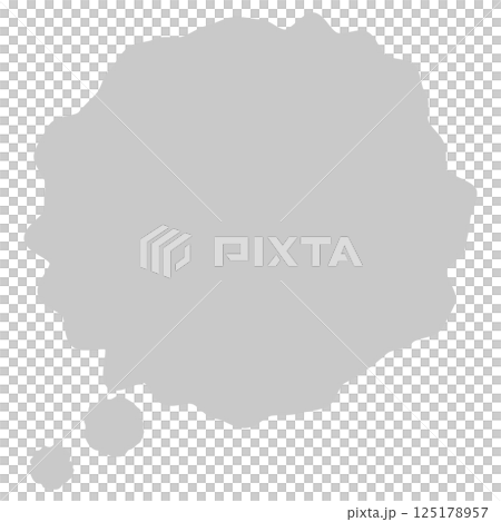 Hand-drawn cloud-shaped speech bubble frame 125178957