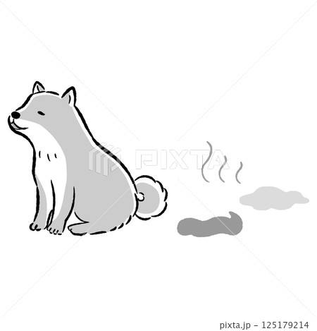おもらしする犬のイメージイラスト 125179214