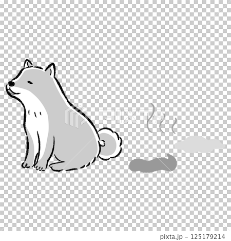 おもらしする犬のイメージイラスト 125179214
