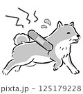 怪我をして困った表情のシニア犬のイラスト 125179228