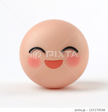 Smiling face emoticon represents joy and positivity in a simple 125179586