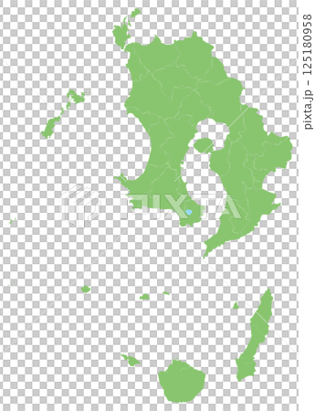 分割できる鹿児島県地図 125180958