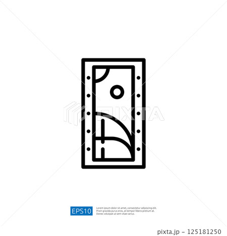A simple line drawing of a basketball court layout, showcasing key areas like the three-point line and free-throw line. A simple line drawing of a basketball court layout, showcasing key areas like the three-point line and free-throw line. 125181250