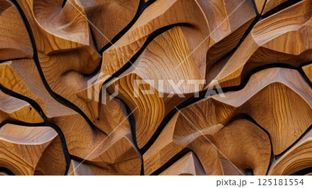Abstract wooden background. Polished wood texture, glossy surface.copy space 125181554