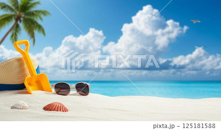 サマーバーゲン。背景イメージ。 125181588