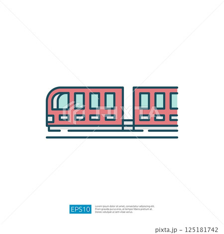 A simple illustration of a train car in a minimalist style, emphasizing transportation. A simple illustration of a train car in a minimalist style, emphasizing transportation. 125181742