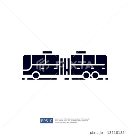 A minimalist graphic depicting two connected train cars, symbolizing transportation and travel. 125181824