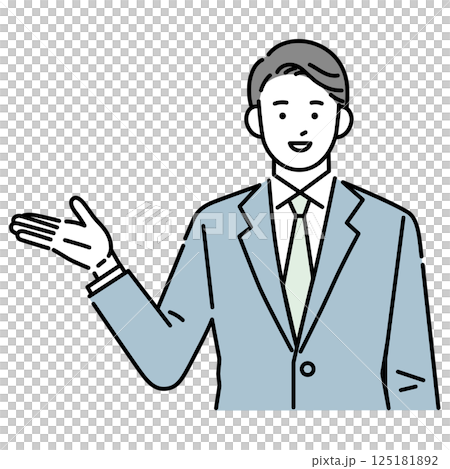 案内をするスーツの男性 125181892