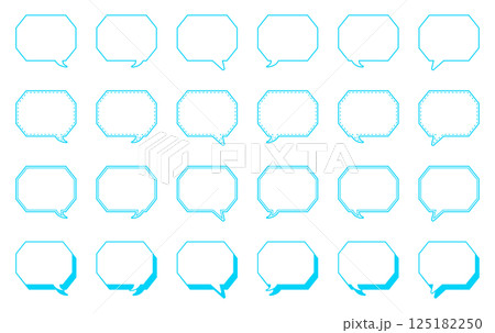 シンプルな角のある八角形 吹き出し セット 125182250