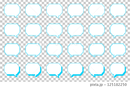 シンプルな角のある八角形 吹き出し セット 125182250