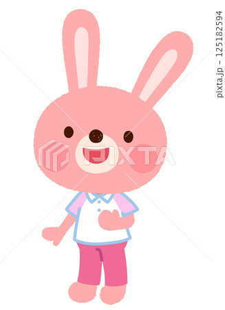 かわいいウサギのキャラクター　スタッフ　店員 125182594