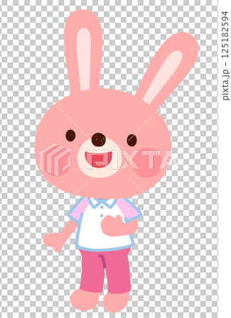かわいいウサギのキャラクター　スタッフ　店員 125182594