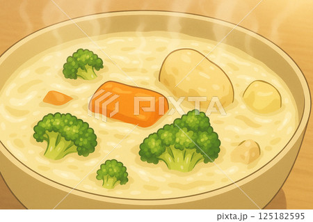 あたたかそうなクリームシチュー、湯気が上がっている 125182595