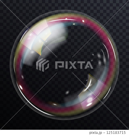 Floating soap bubbles gleam subtly, radiating soft luminous charm 125183715