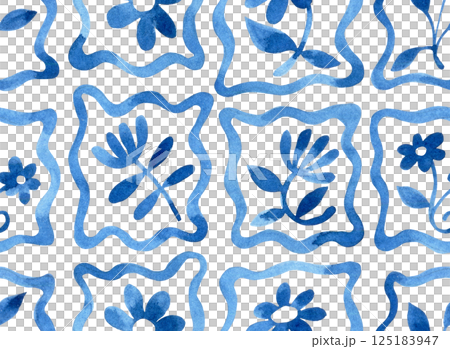 pattern, blue, floral 125183947
