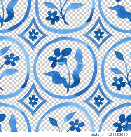 pattern, blue, floral 125183950