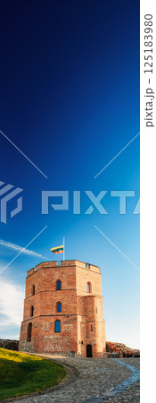 Tower Of Gediminas (Gedimino) In Vilnius, Lithuania. Historic Symbol Of The City Of Vilnius And Of Lithuania Itself. 125183980