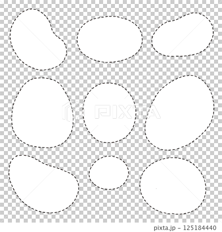 手描きの点線テキストフレームセット 125184440