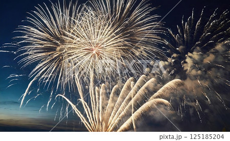 《AI画像》真夏の夜空に打ち上がる大輪の花火 《AI画像》真夏の夜空に打ち上がる大輪の花火 125185204